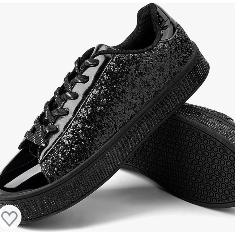 Women’s Black Rhinestone Bridal Sneakers